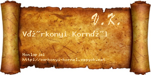Várkonyi Kornél névjegykártya