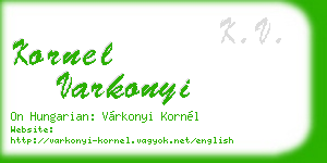 kornel varkonyi business card