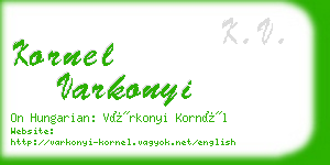 kornel varkonyi business card